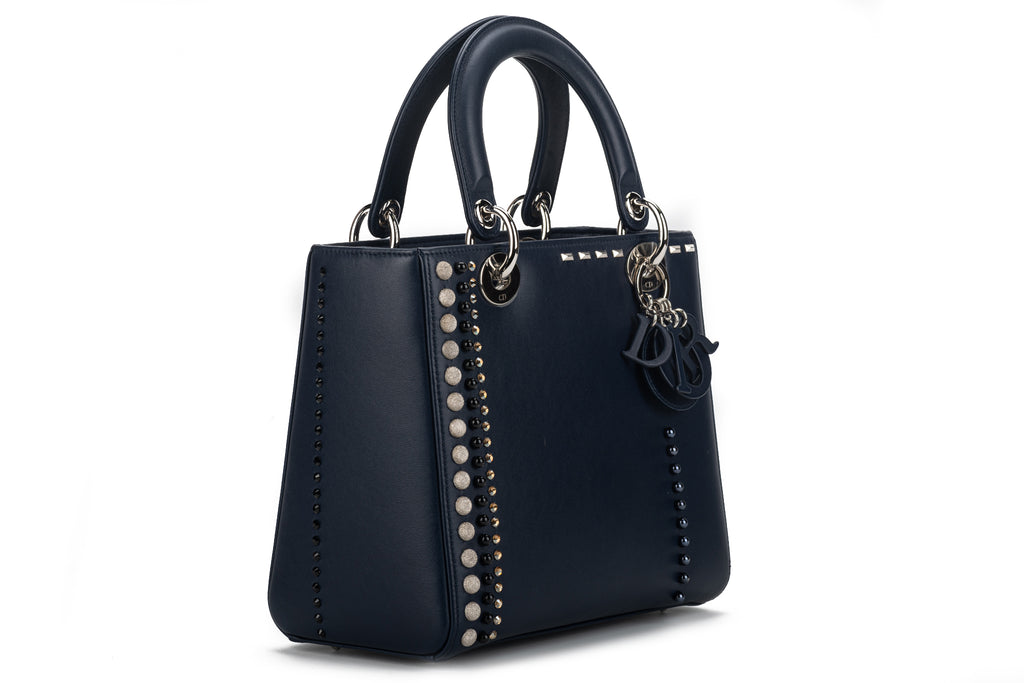 Dior Embellished Navy Lady Dior Medium