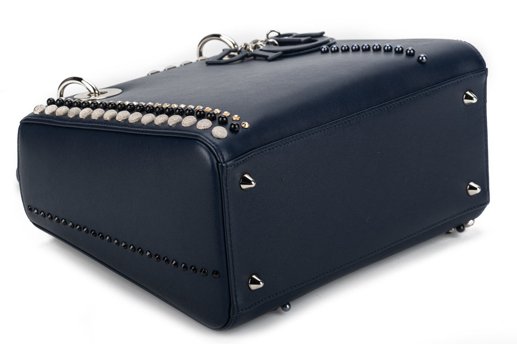 Dior Embellished Navy Lady Dior Medium