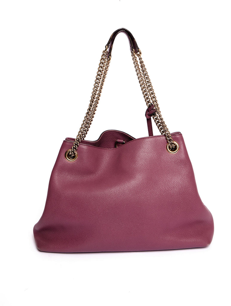 Gucci Purple Pebbled leather GG Bag