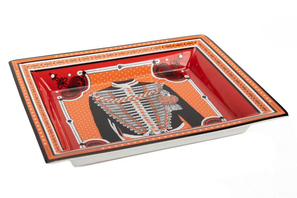 Hermès Red Orange Brandeburg Ashtray