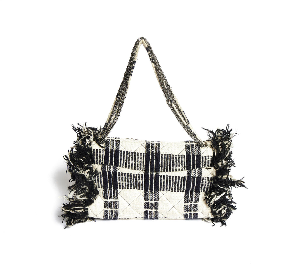 Chanel Fringe Bag Black White