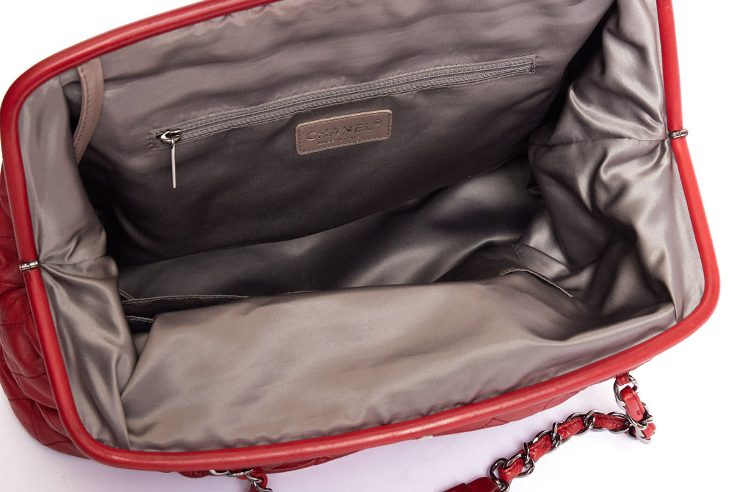 Chanel Red Large Tote Shoulder Bag