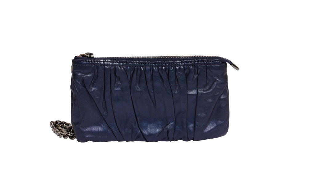 Gucci Preloved Blue Leather Wristlet