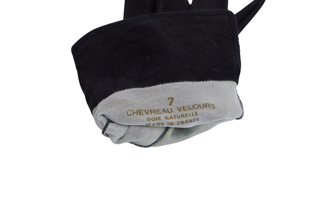 Chanel Black Suede Gloves