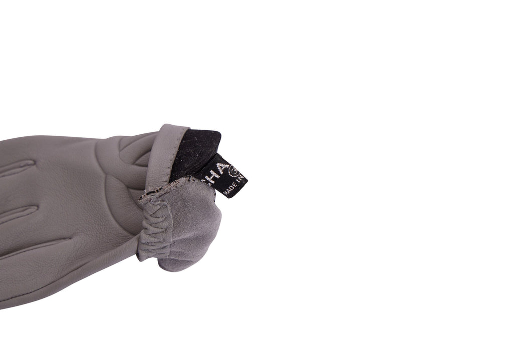 Chanel New Grey Leather Gloves
