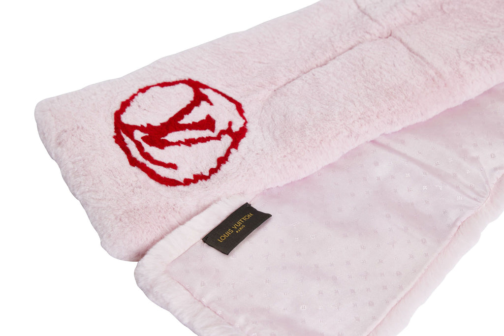 Vuitton Pink Rabbit Logo Scarf