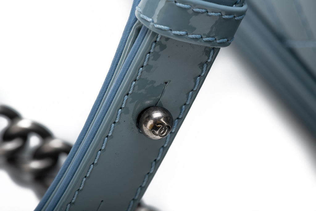 Chanel Celeste Patent Jumbo Boy Bag