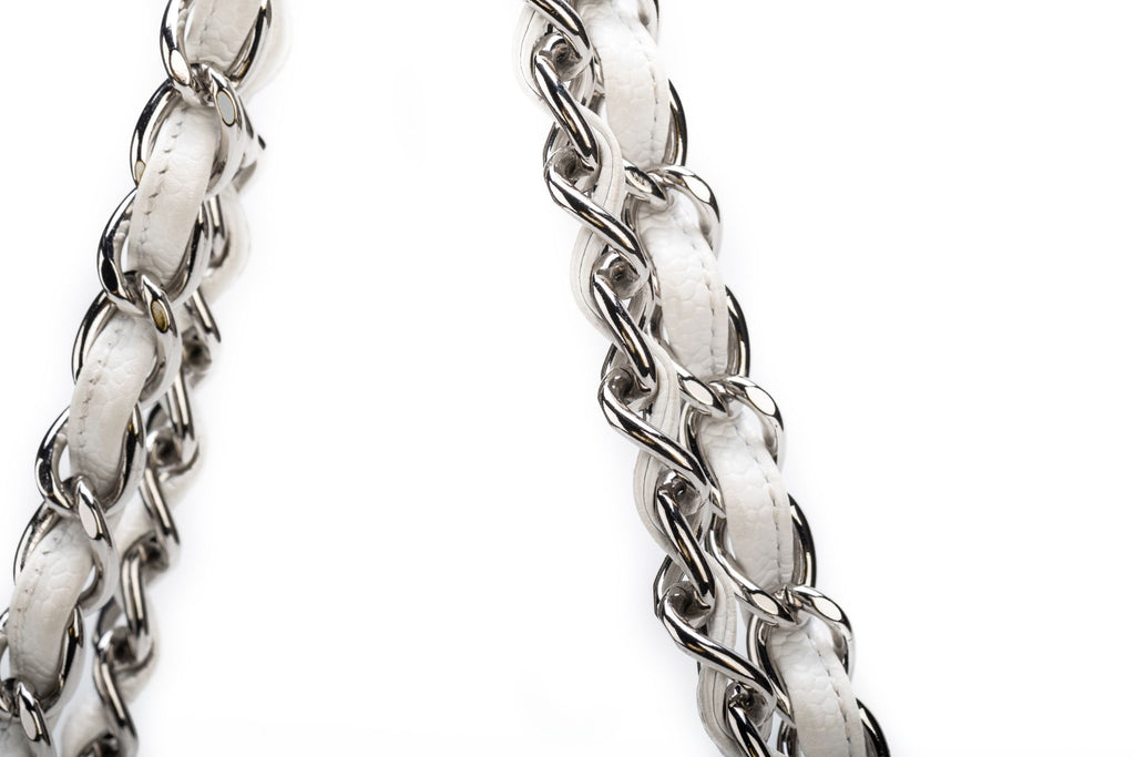 Chanel White Caviar Maxi Double Flap Bag