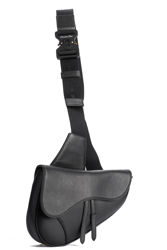 Dior New Black Calfskin Saddle Crossbody