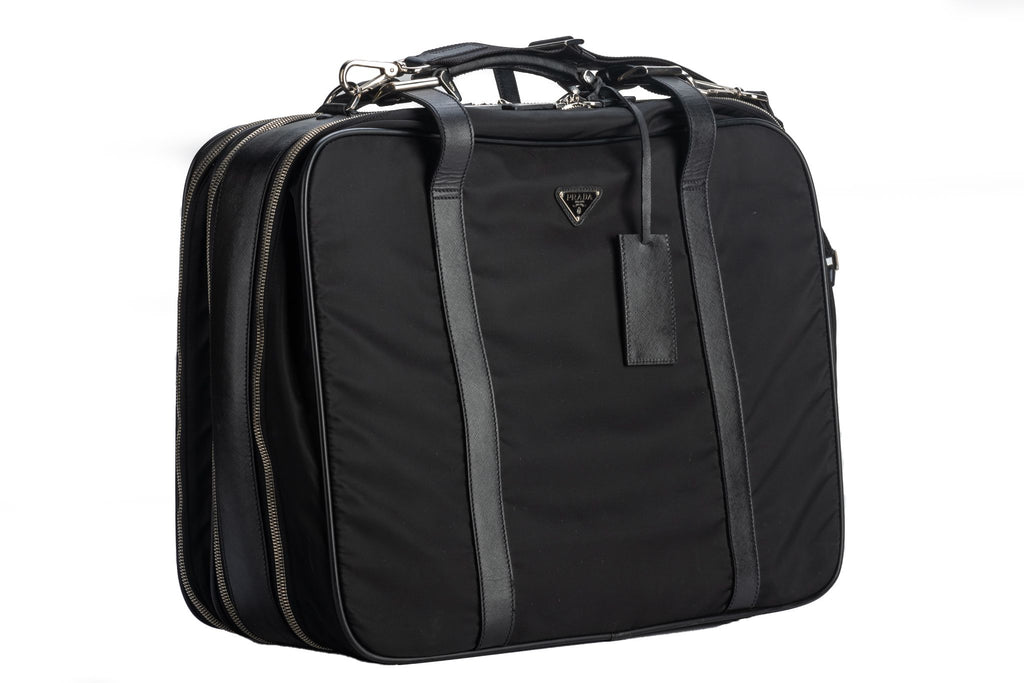 Prada Unisex Black Weekender Suitcase