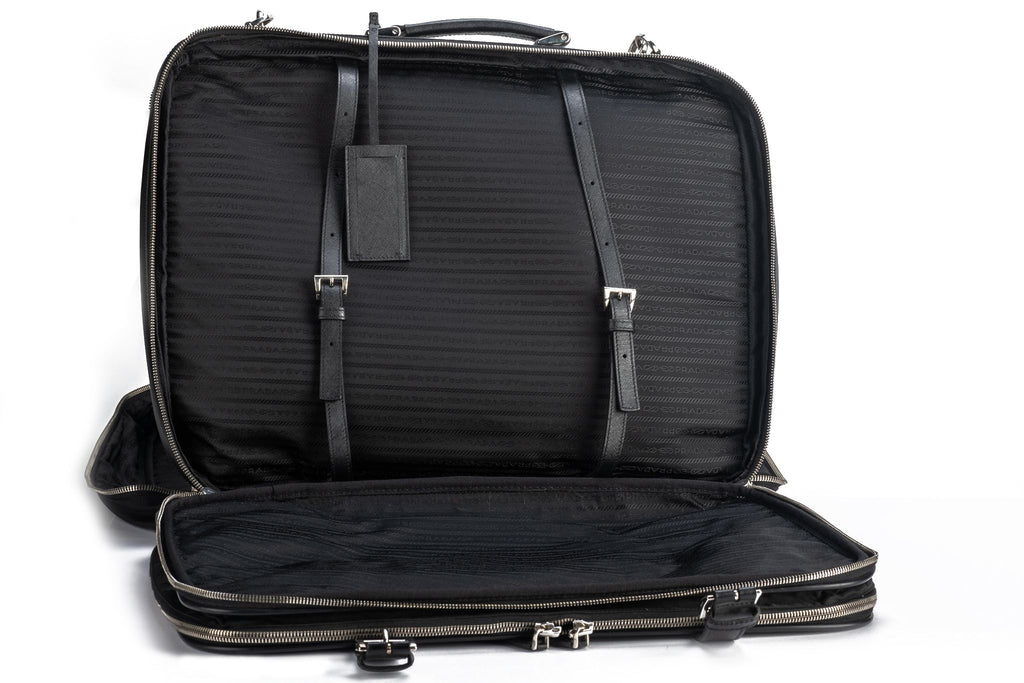 Prada Unisex Black Weekender Suitcase