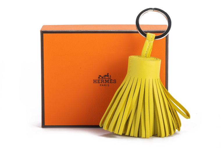 Hermès Lime Yellow  Carmen Bag Charm NIB