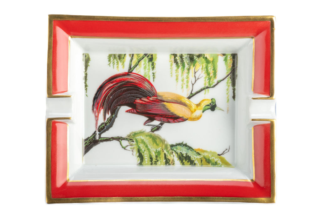 Hermes Red Bird Porcelain Ashtray