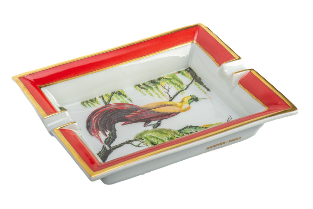 Hermes Red Bird Porcelain Ashtray