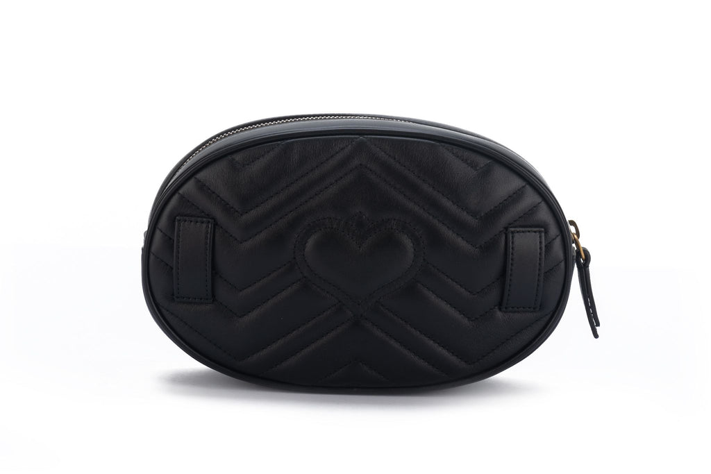 Gucci New Black Gold Marmont Fanny Pack