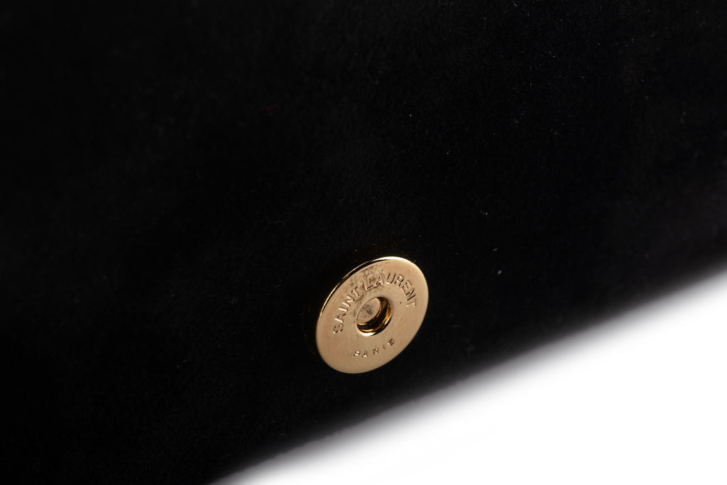 YSL New Black Suede & Seabeads Crossbody