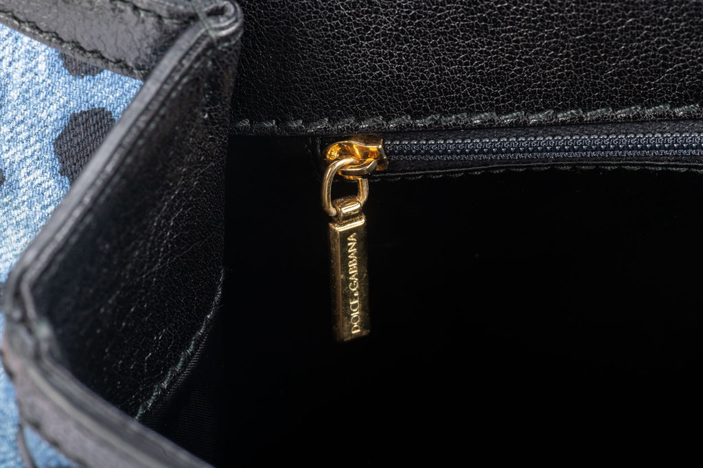 Dolce Gabbana New Cheetah Denim LG Bag