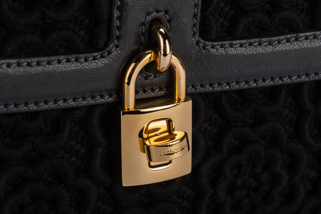 Dolce Gabbana New Black Macrame Bag