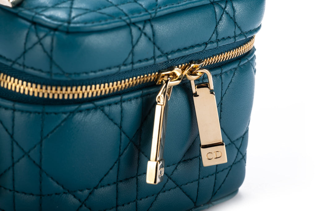 Dior Mini Cannage Turquoise Travel Case