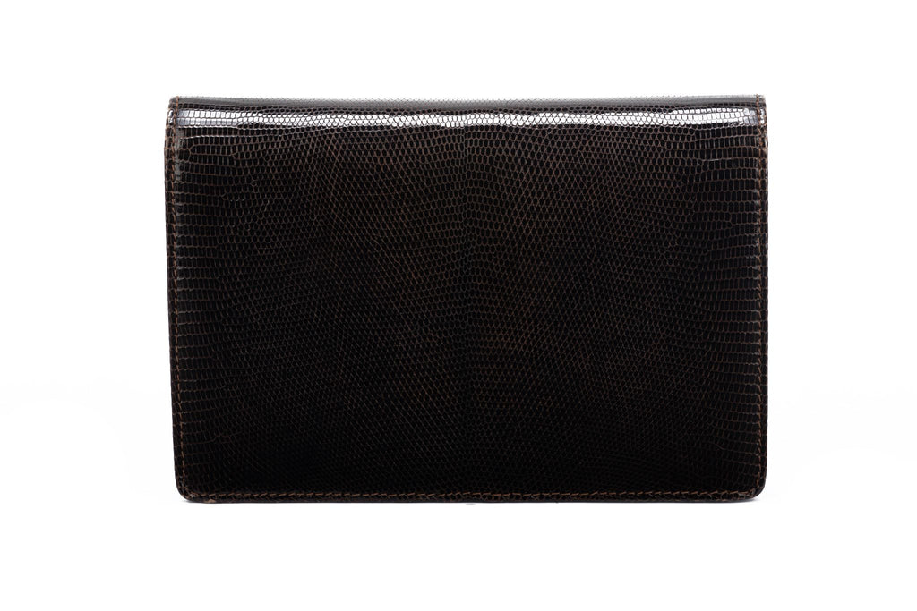 Gucci Rare Brown Lizard Clutch & Wallet