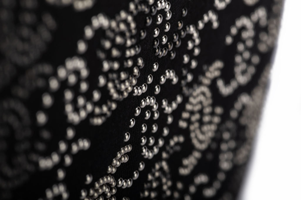 Chanel BNIB Studded Black Silver Clutch