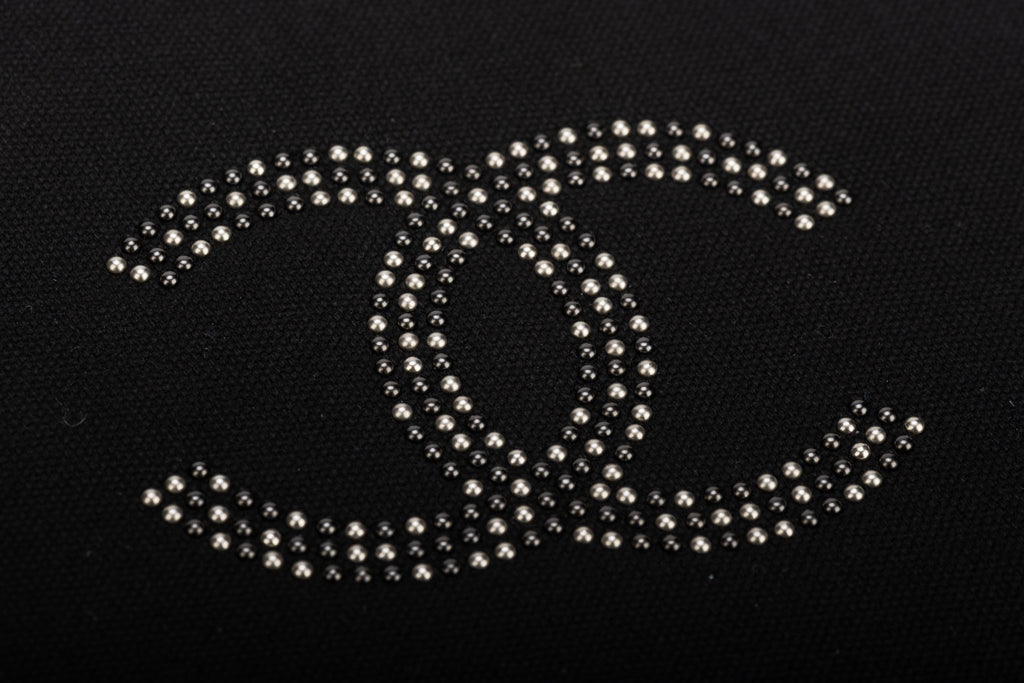 Chanel BNIB Studded Black Silver Clutch