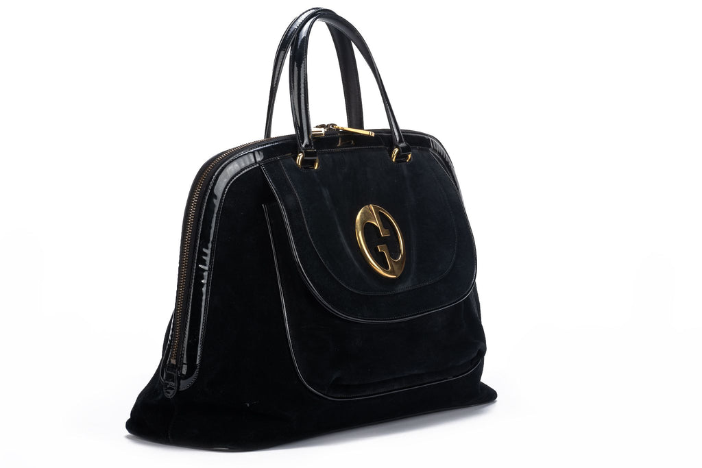 Gucci Vintage Oversize Suede Travel Bag