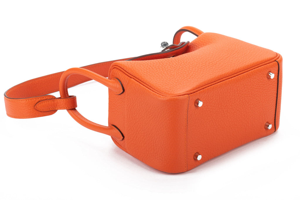 Hermès BNIB Mini Lindy Feu Palladium