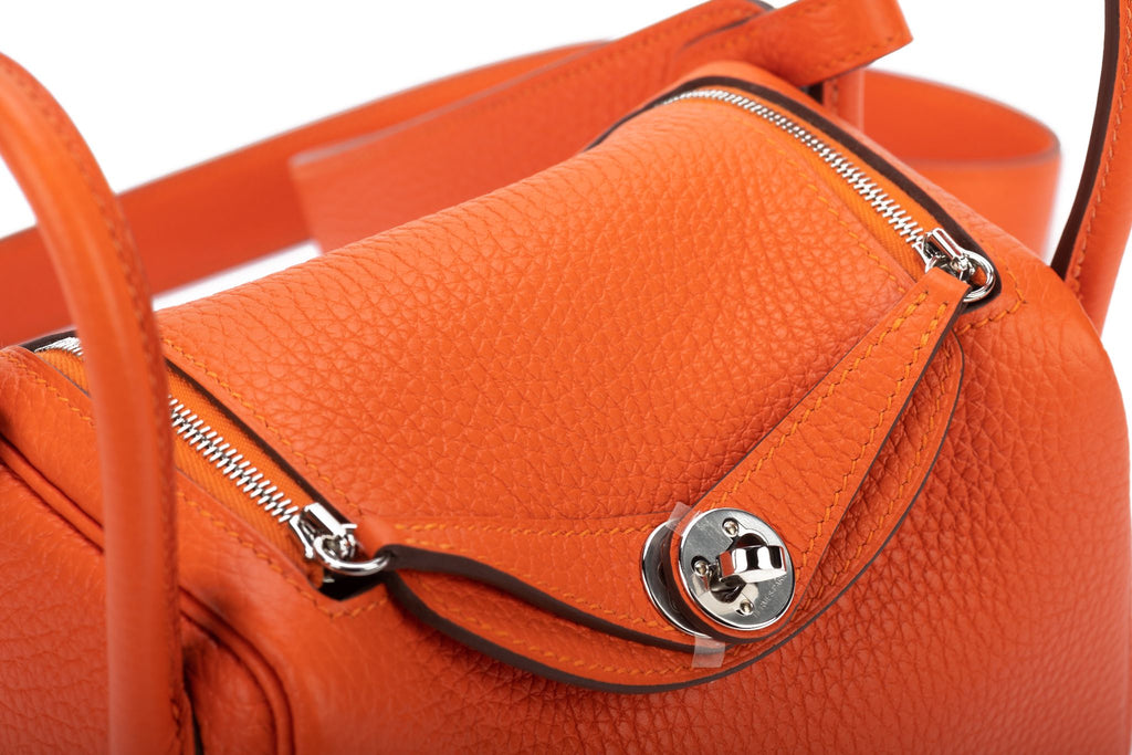 Hermès BNIB Mini Lindy Feu Palladium