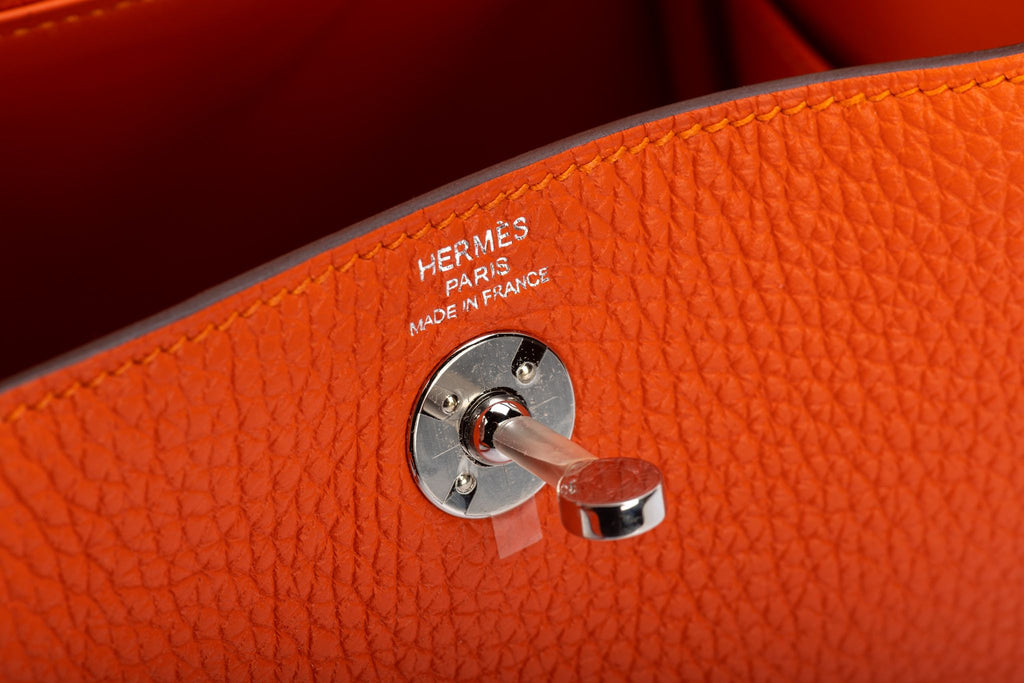 Hermès BNIB Mini Lindy Feu Palladium