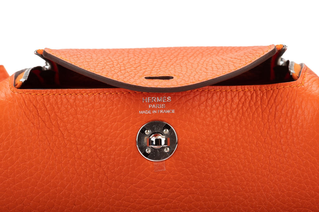 Hermès BNIB Mini Lindy Feu Palladium