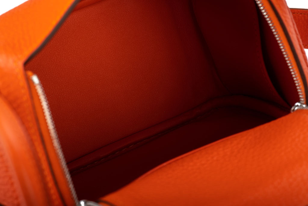 Hermès BNIB Mini Lindy Feu Palladium