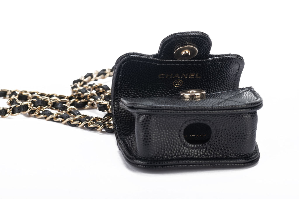 Chanel BNIB Black Caviar Air Pods Case