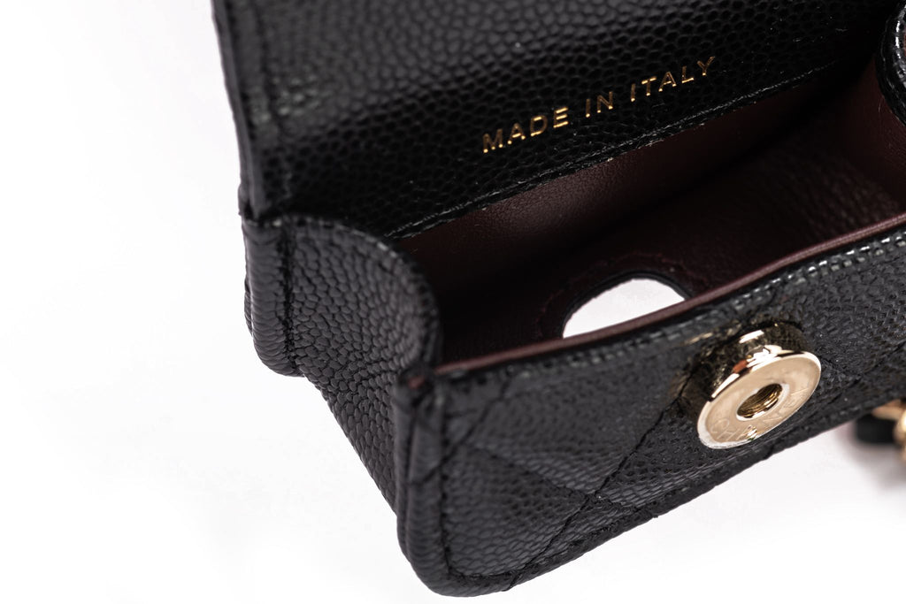 Chanel BNIB Black Caviar Air Pods Case