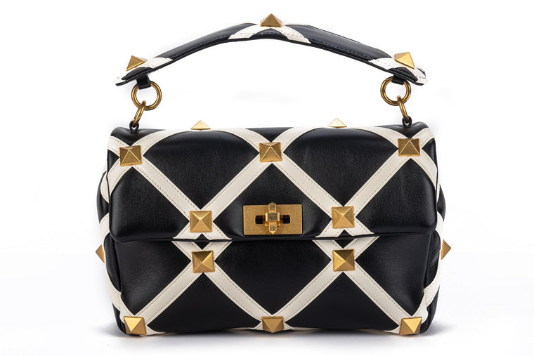 Valentino New Black & White Roman Stud