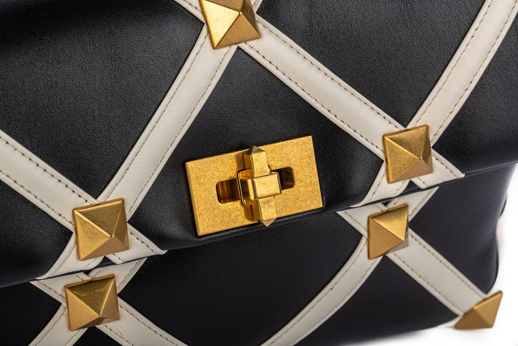 Valentino New Black & White Roman Stud