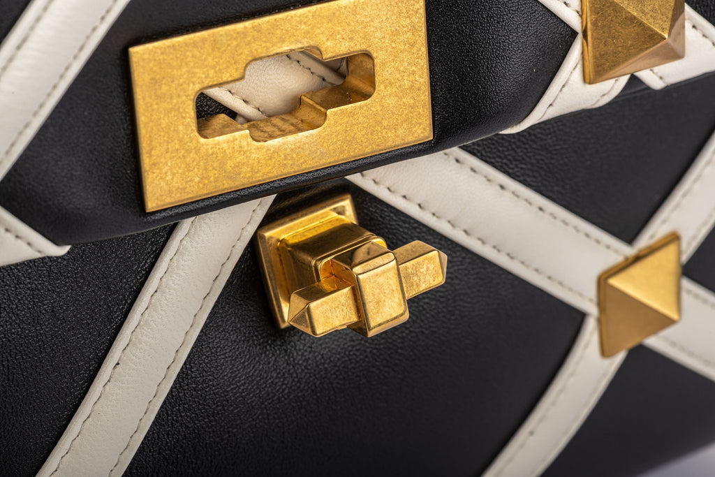 Valentino New Black & White Roman Stud