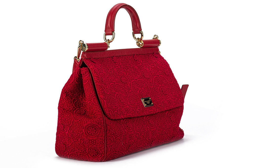 Dolce New Large Red Macrameâ™ Bag