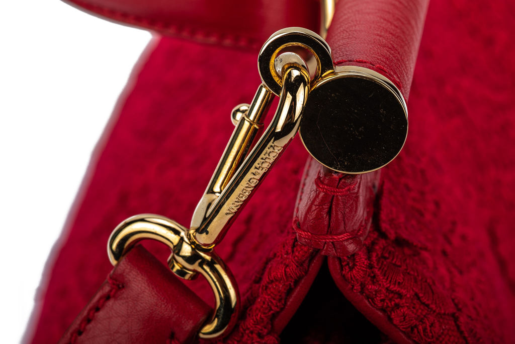 Dolce New Large Red Macrameâ™ Bag