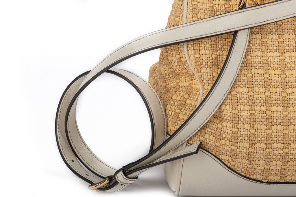 Dolce Gabbana New Large Straw Cream Bag