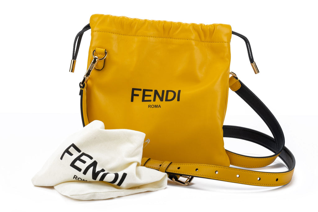 Fendi New Yellow Lambskin SM Crossbody