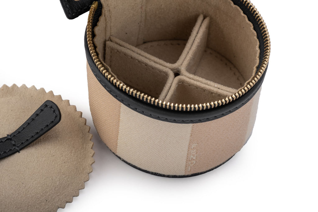 Fendi NIB  Striped Travel Jewelry Case