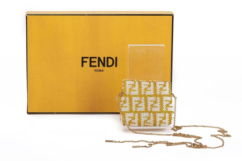 Fendi Micro Baguette Logo Gold
