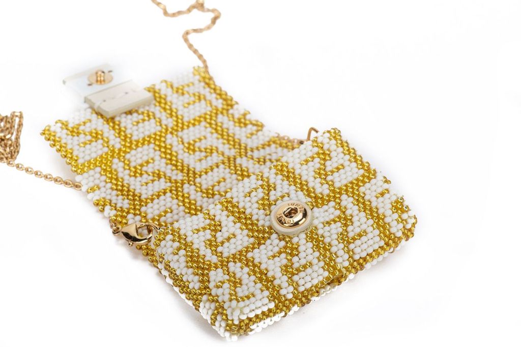 Fendi Micro Baguette Logo Gold