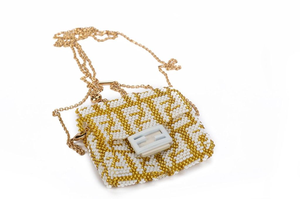 Fendi Micro Baguette Logo Gold