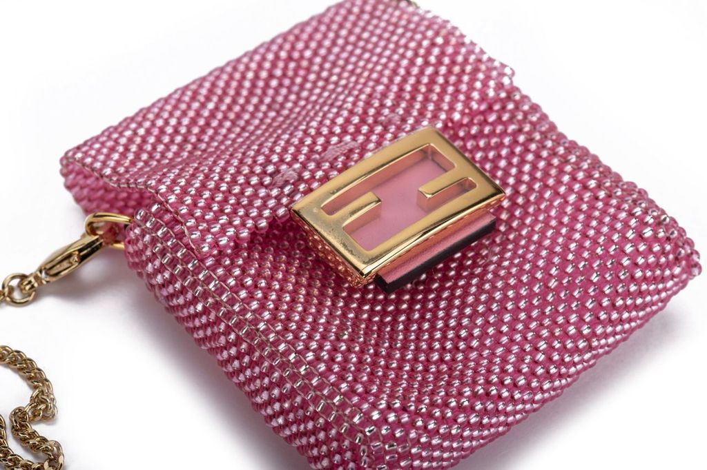 Fendi Micro Baguette Seabeds Pink NIB