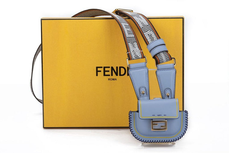 Fendi Bag Necklace Light Blue NIB
