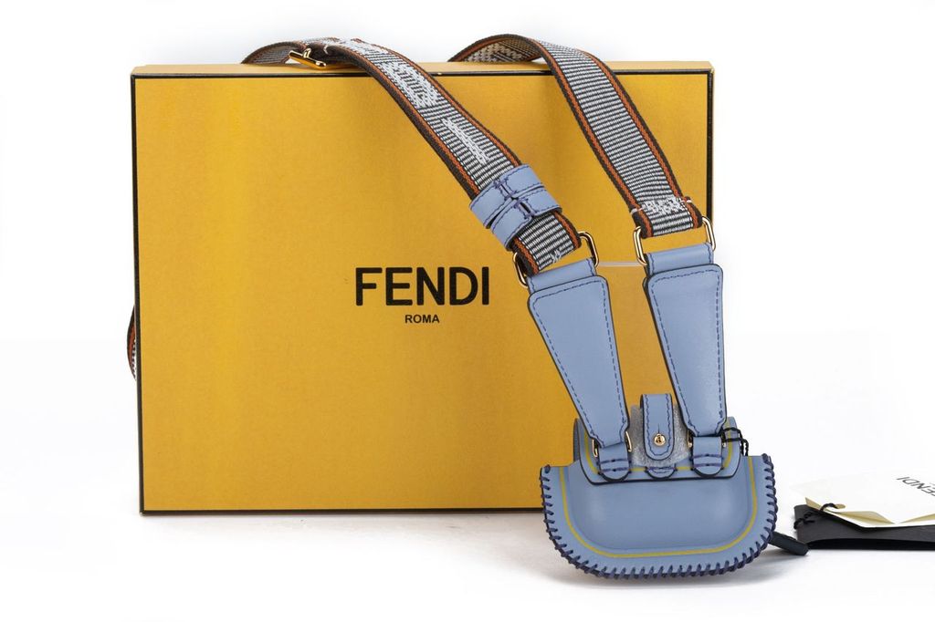 Fendi Bag Necklace Light Blue NIB