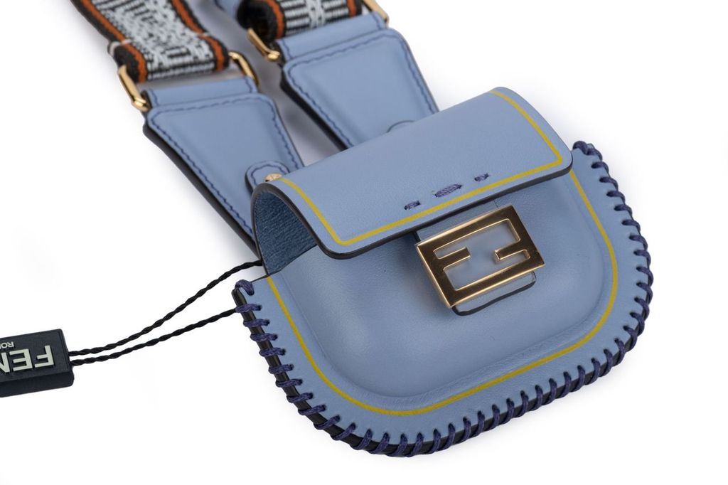 Fendi Bag Necklace Light Blue NIB