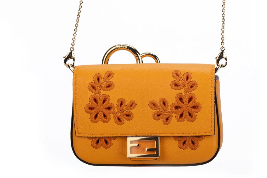 Fendi Baguette Bag Charm Floral NIB